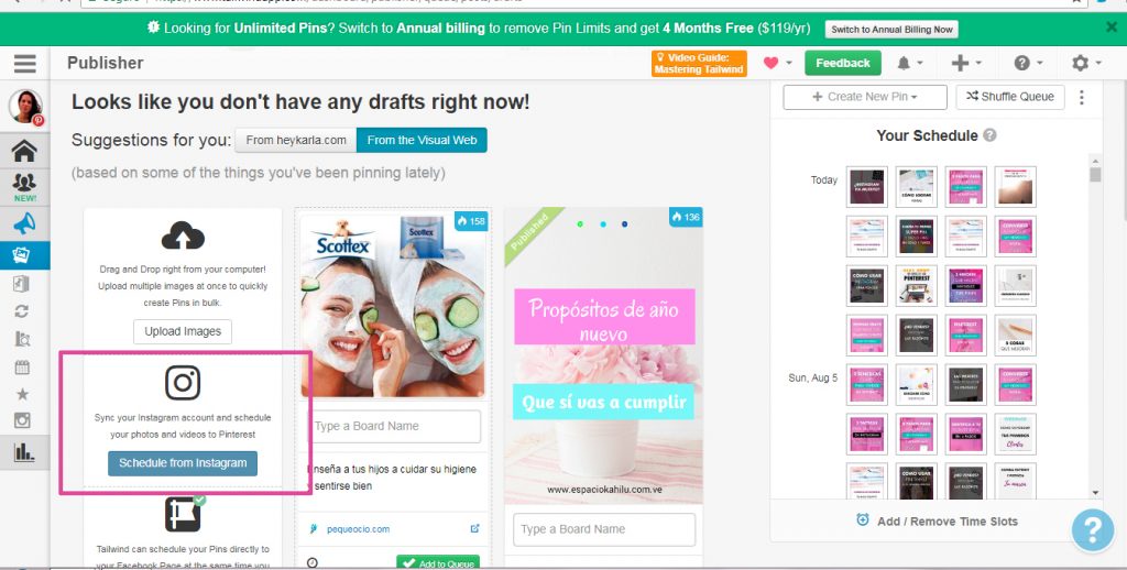 Compartir fotos de instagram a pinterest