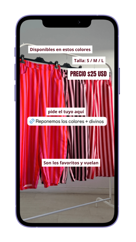Ejemplo de CTA en story de Instagram para cerrar la venta con gatillo mental de escasez